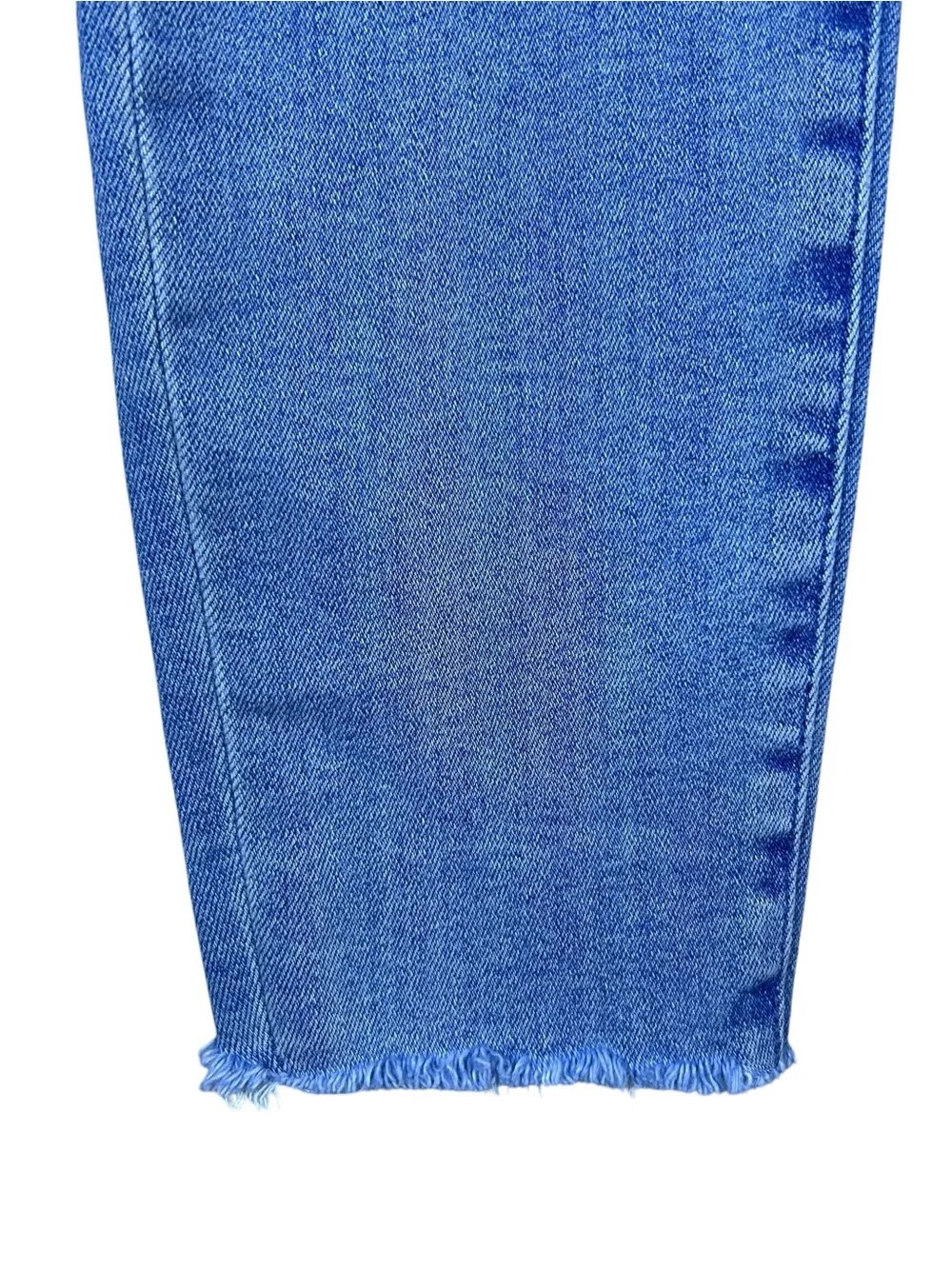 Mother High Waisted Looker Ankle Fray Jeans 27 Au Renoir Blue Skinny Stretch